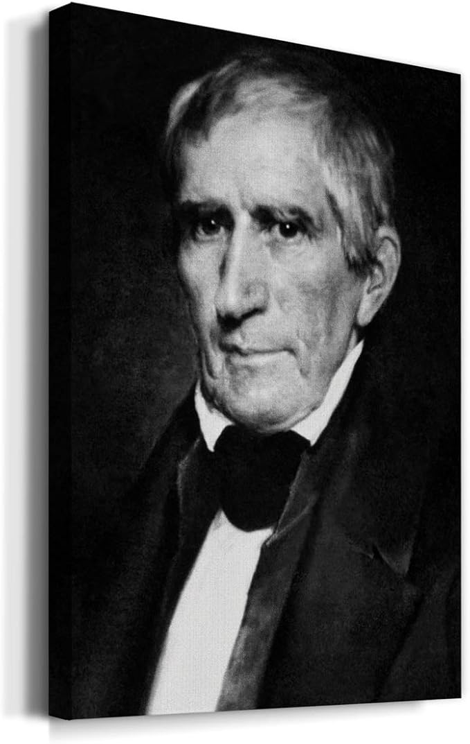 Renditions Gallery William Henry Harrison Presidental Portrait Wall Art, Premium Gallery Wrapped Canvas Decor, Ready to Hang, 27 in H x 16 in W, Made in America Print Artwork