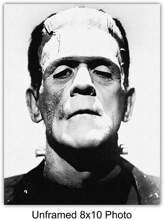 Frankenstein, Bride Poster Set - Gift for Vintage Hollywood Horror Monster Movie, Goth, Gothic Fan, Men, Teens, Kids Bedroom - 8x10 Funny Photo Photograph Wall Art Decor, Room Decorations Pictures