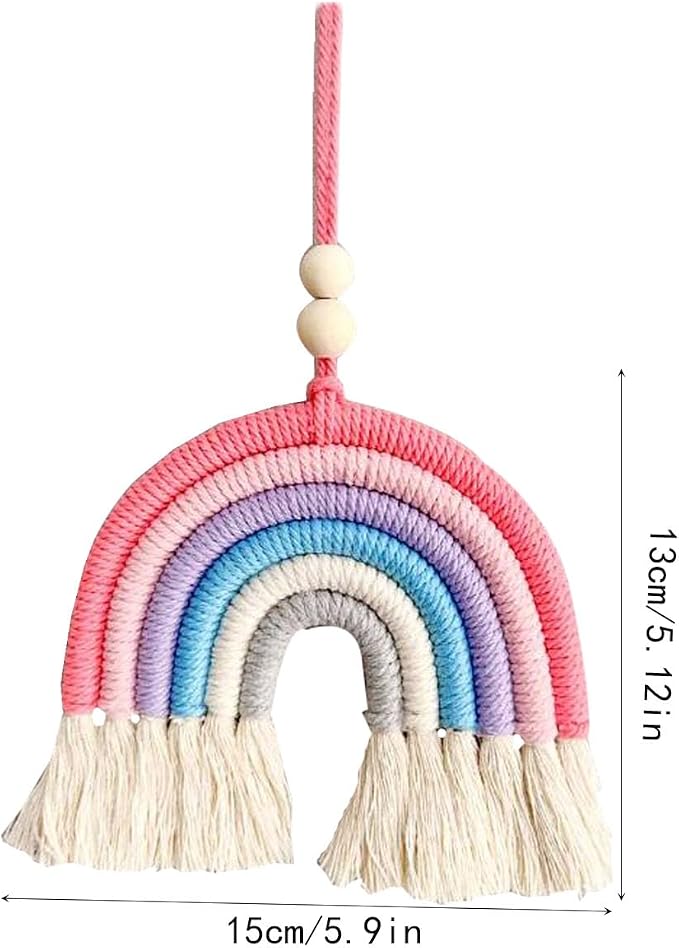 1PCS Colorful Rainbow Wall Decor - Handmade Weaving Ornament Pendant Decoration Wall Decor Hanging Home Decoration (Grey)