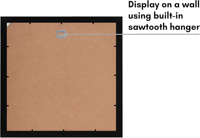 Americanflat 15x15 Picture Frame - Matted to 12x12 - Black