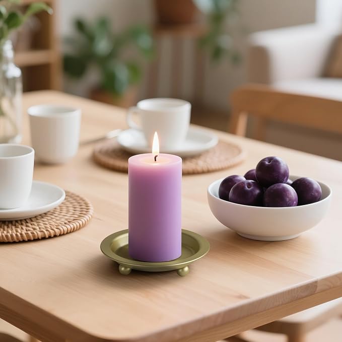 Candle Holder, Round Tray for up to 2.8 Inch Pillar & Ball Candles