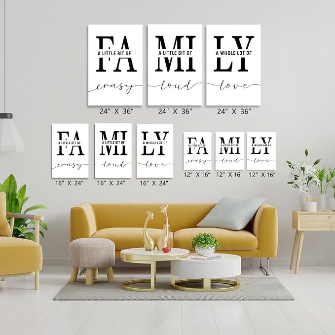 GUBIYU Home Wall Art for Living Room & Dining Room - Inspirational Quotes Poster, Family Sign, 16"x24" Canvas Print