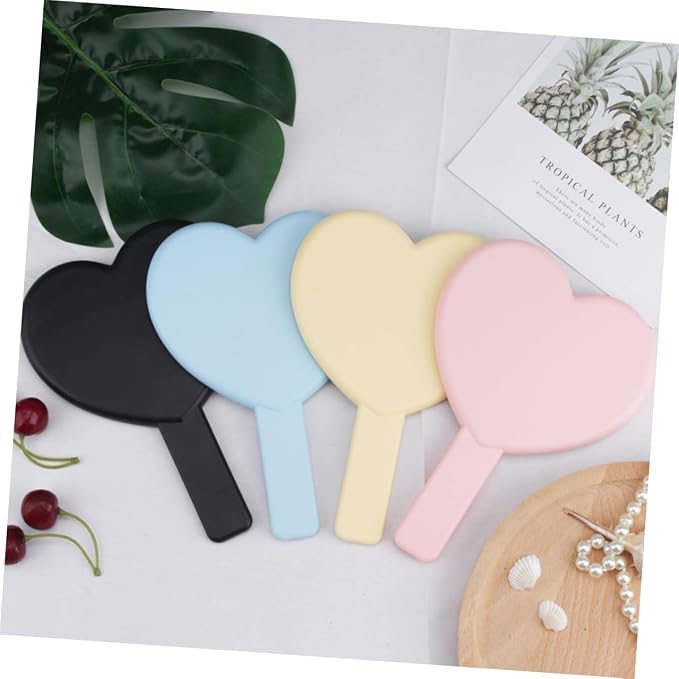 Beaupretty 3pcs Heart Makeup Mirror Heart Shaped Mirror Handheld Cosmetic Mirror Vanity Mirror