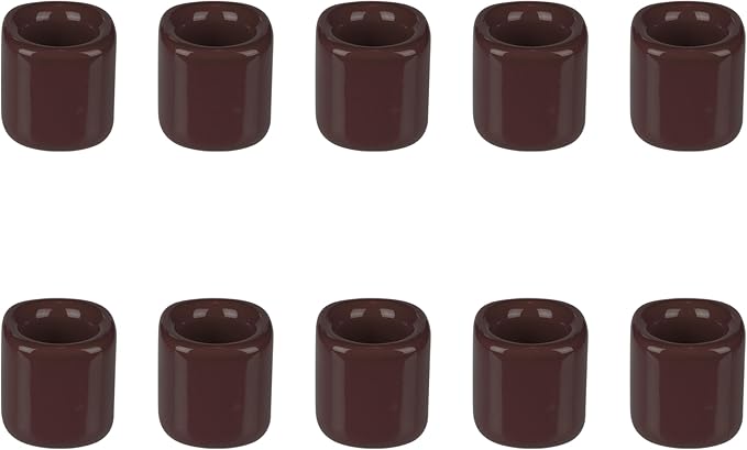 Mega Candles 10 pcs Brown 1/2 Inch Diameter Ceramic Chime Ritual Spell Candle Holders, Great for Casting Chimes, Meditation, Rituals, Spells, Vigil, Witchcraft, Wiccan Supplies