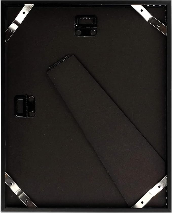 Frametory 2 Pack 8x10 Aluminum Frame with Mat for 5x7 Photo, Black