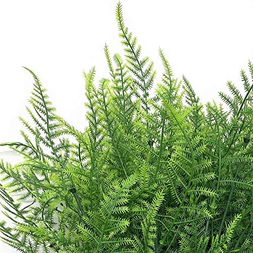 CATTREE Artificial Plants, Plastic Plants Bushes Fern Grass Shrubs Fake Leaves Wedding Home Garden Verandah Table Centerpieces Arrangements Christmas Party Decoration Planting Filler 4 Pcs