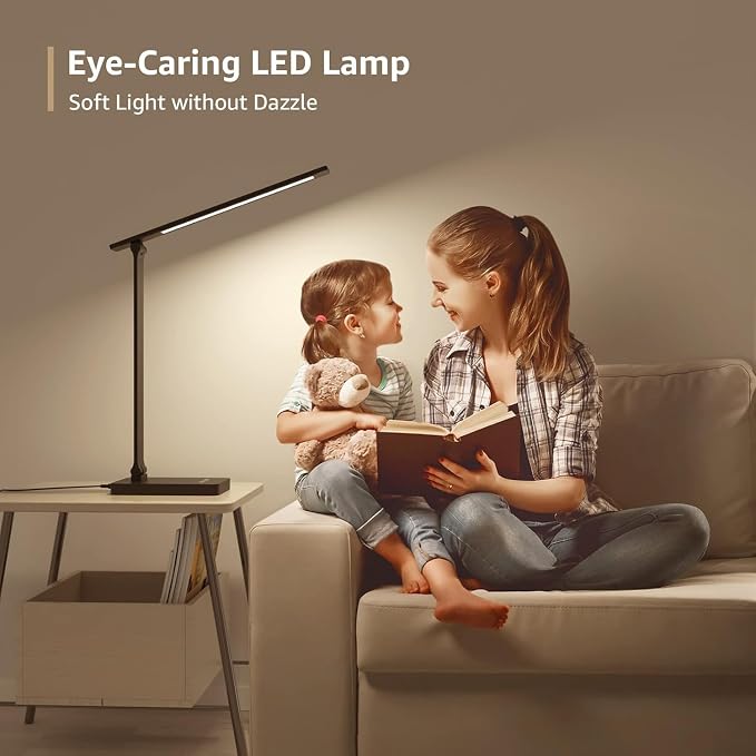 Lepro LED Desk Lamp for Home Office, 9.5W 750LM Touch Desk Light, Black