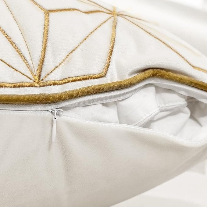 Avigers Throw Pillow Cover 18 x 18 Inch, White Gold, Velvet, Hidden Zipper