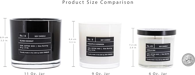 Lulu Candles | Jasmine, Oud & Sandalwood | Luxury Scented Soy Jar Candle | Hand Poured in The USA | Highly Scented & Long Lasting (6 Oz. Gift Box)