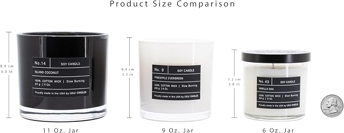 Lulu Candles | Spiced Vanilla | Luxury Scented Soy Jar Candle | Hand Poured in The USA | Highly Scented & Long Lasting (6 Oz. 2 Pack)