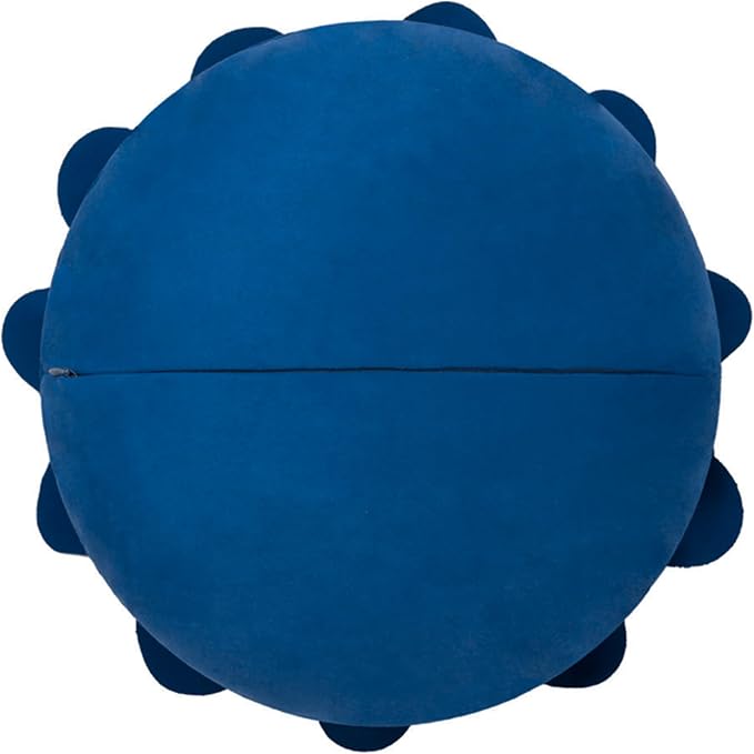 JWH Handmade Flower Throw Pillow Cover Decorative Peony Pillow Case Round Cushion Floral Pillowcase for Bedroom Bed Couch Living Room 14 Inch Royal Blue