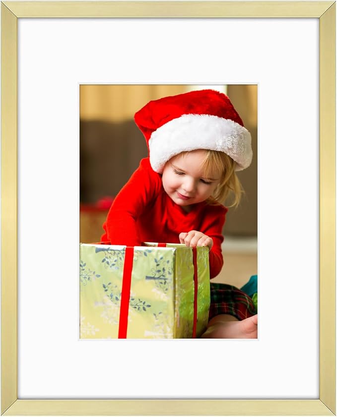 Golden State Art 8x10 Gold Aluminum Picture Frame Real Glass