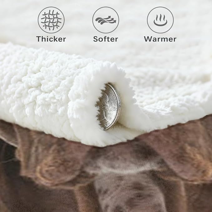 BlessLiving Throw Blanket, Dog, Twin | sherpa fleece fabric, Plush German Shorthair Pet Lovers Blankets print, for pet lovers, easy machine care