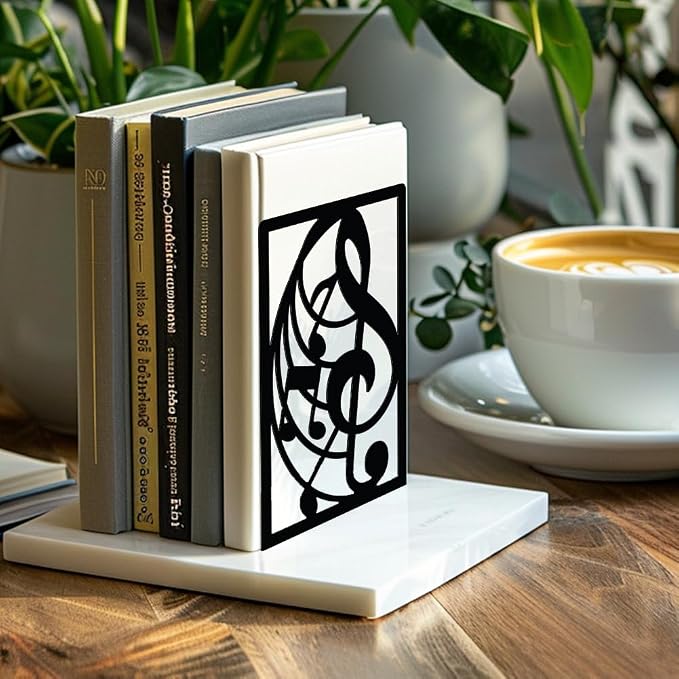 Peacoblue 5.3"x4.3"x7.9" Metal Bookends, Heavy Duty Book Ends for Shelves