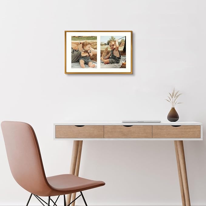 Golden State Art 12x19 Collage Frame w/Mat for 8x10 Photos Bronze 2 Pack