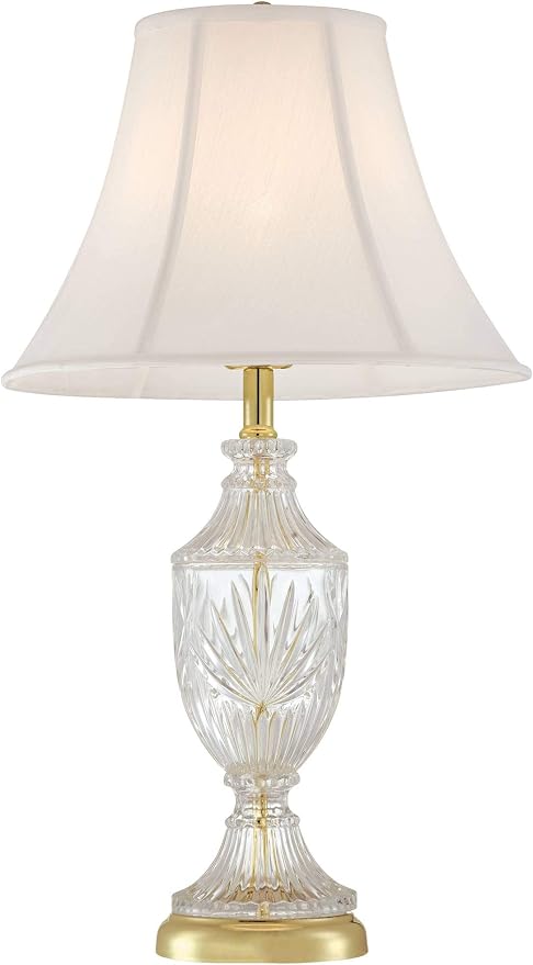 Jeannie 26 1/2" Tall Table Lamps Set of 2 Gold Brass Cut Clear Glass Urn