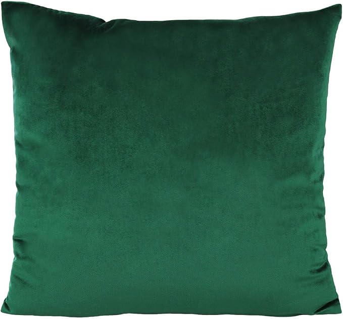 VAKADO Throw Pillow Covers 18x18 Set of 2 Emerald Green Velvet Decor Dark Forest Christmas Decorative Xmas Cushion Couch Euro Pillowcases Home Bed Decoration for Sofa Bedroom Office