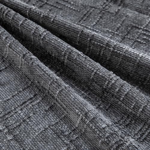 Yaertun Chenille Throw Pillow Covers 16x16 Inch Set of 2 Textured Broadside Soft Cozy Velvet Pillow Covers Modern Farmhouse Boho Decorative Pillow Cases for Couch Bed Sofa Livingroom Dark Gray