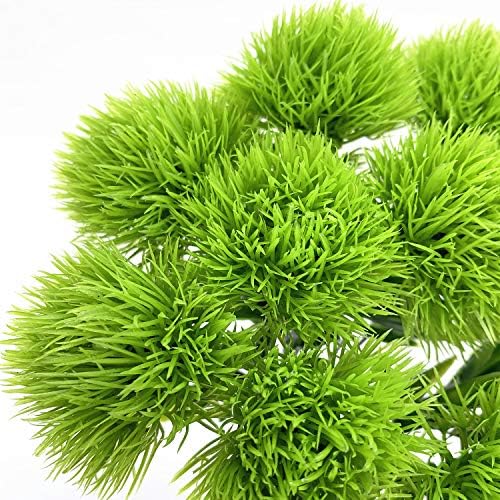 CATTREE Artificial Dandelion Flowers, Plastic Plants Shrubs Bushes Fake Grass Wedding Indoor Outdoor Home Garden Arrangements Party Decoration Planting Filler - Green 10 Pcs