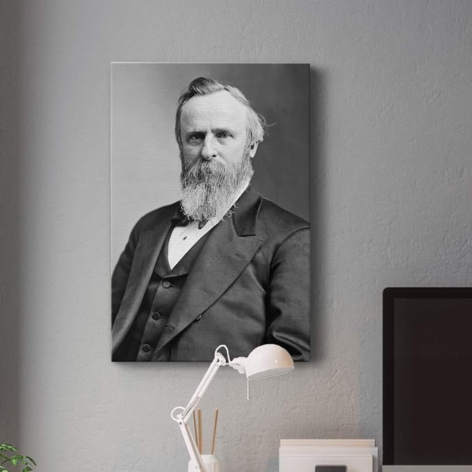 Renditions Gallery Rutherford B. Hayes Presidental Portrait Wall Art, Premium Gallery Wrapped Canvas Decor, Ready to Hang, 27 in H x 16 in W, Made in America Print