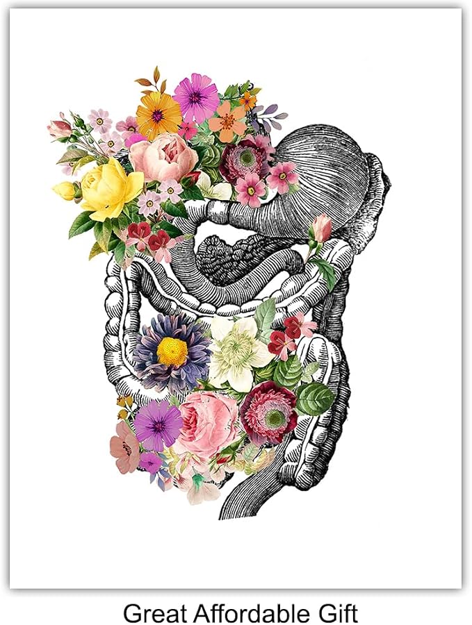 Steampunk Human anatomy Art Poster Set 11x14 - Unique Hospital Wall Decor for Doctor, Nurse, Physician - Great Nurse Gifts - Photos of Heart, Lungs, Brain, Intestines - Gothic Home Decor - Unframed