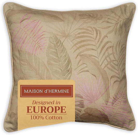 Maison d' Hermine Throw Pillow Covers 100% Cotton (20" x 20" - Pack of 1)