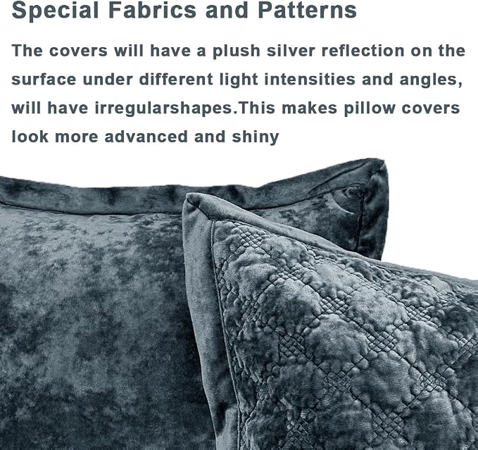 Throw Pillow Cover 18x18 1 Piece Velvet Square Pillowcase Soft Skin-Friendly Cross Process Decorative Farmhouse Cushion Covers for Couch Sofa Bedroom Living Room,Gray Blue