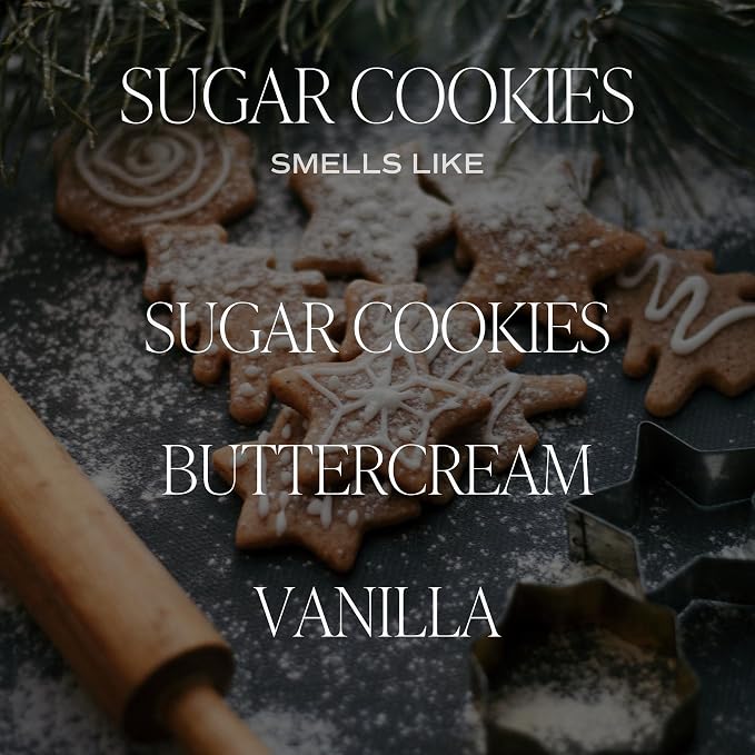Sweet Water Decor Sugar Cookies Candle, 9oz Jar, Holiday & Christmas Scents | Buttercream Frosting & Vanilla Scented Soy Wax Candle, Non-Toxic, Amber Glass Jar, 40+ Hour Burn Time, Poured in the USA