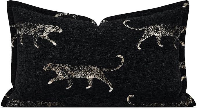 Lumbar Pillow Cushion Cover 12x20, Double Sided Cheetah Pattern Throw Pillow Covers with Hidden Zipper, Leopard Pillow Covers for Bed Couch Sofa Living Room Bedroom