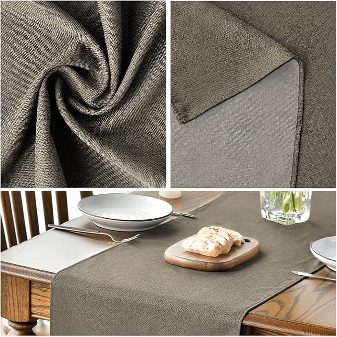 Artoid Mode Coffee Brown Table Runner, Seasonal Fall Washable Kitchen Dining Table Decoration for Home Party Decor 13x90 Inch
