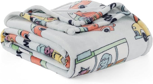 Berkshire Mo Willems® VelvetLoft® Throw Blanket - Super Soft Plush Elephant & Piggie Character Design - Cozy Home Decor, Elephant_Piggie Vroom Vroom, 50 in x 70 in(Official Mo Willems® Product)
