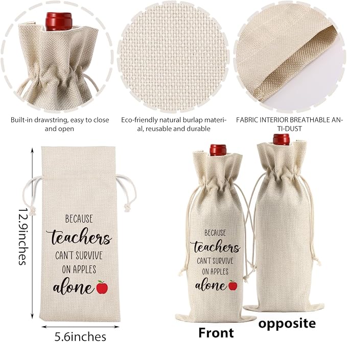 Funny Teacher Gifts for Women Teacher Wine Bag Teachers Valentines Day Gift