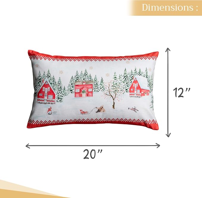Maison d' Hermine Throw Pillow Covers 100% Cotton (12" x 20" - Pack of 1)