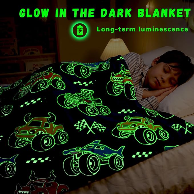 GEULAY Twin Size Truck Blanket for Teens Boys, Construction Excavator Tractor Throw Blanket for Bed Couch, Vehicles Cars Themed Room Decor, Christmas Birthday Gifts for Teens Men 60x80inches