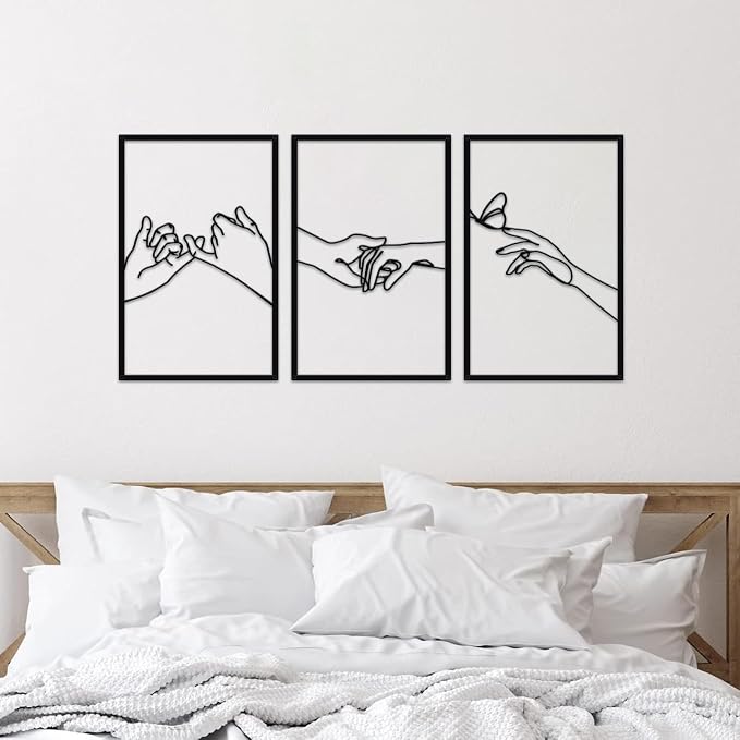 Minimalist Lines Female Body Hand Shape Metal Wall Art Decor,Modern Abstract Line Home Wall Sculptures, Accent Women Hanging Wall Sign for Bedroom Living Room Kitchen Decor | Modern Abstract Line Home Wall Sculptures, Accent Women Hanging Wall Sign for...