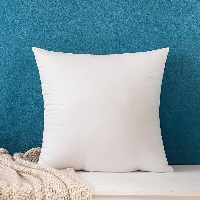 JUSPURBET Soft 20x20 inch Throw Pillow Insert for Sofa Couch and Bedroom,Square Cushion Stuff with 100% Cotton Cover,Pillow Form of Decorative Cushion