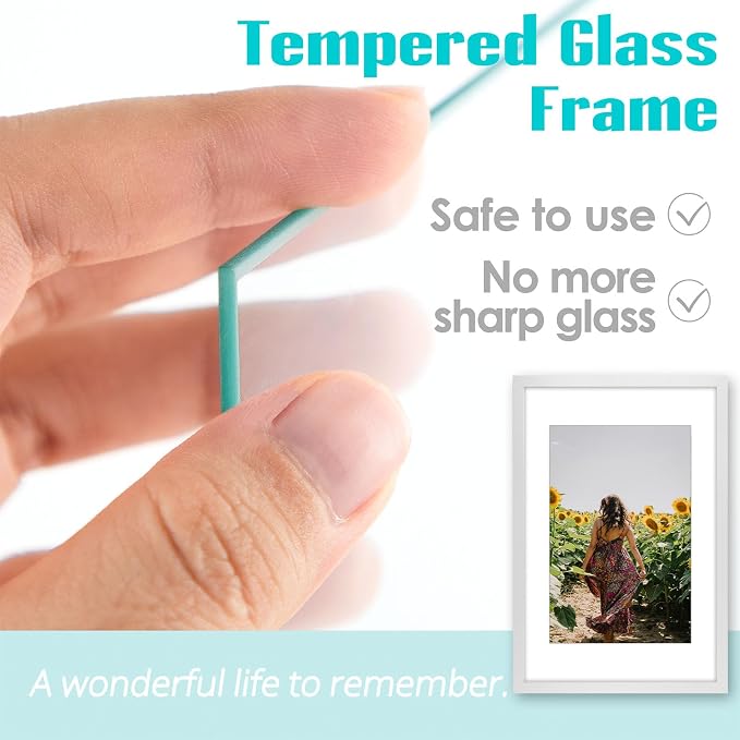 Frametory 2 Pack 16x24 White Picture Frame with Real Glass Mat for 12x18