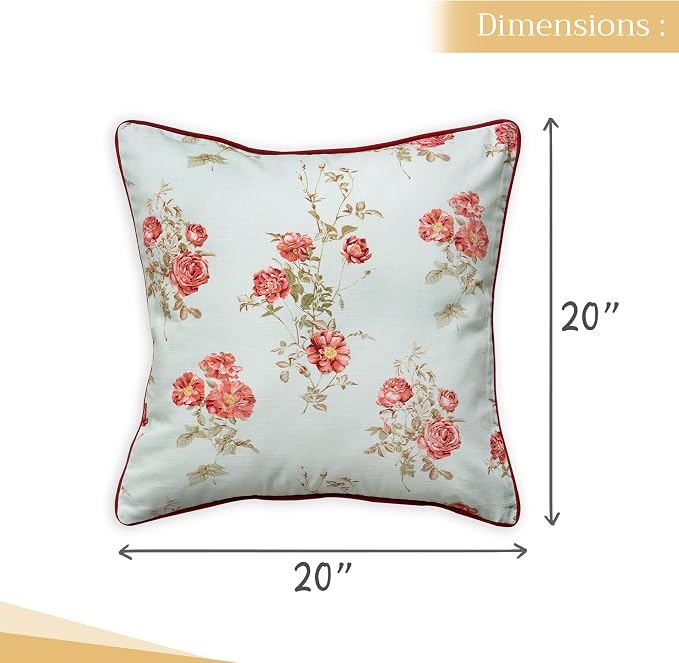 Maison d' Hermine Throw Pillow Covers 100% Cotton (20" x 20" - Pack of 1)