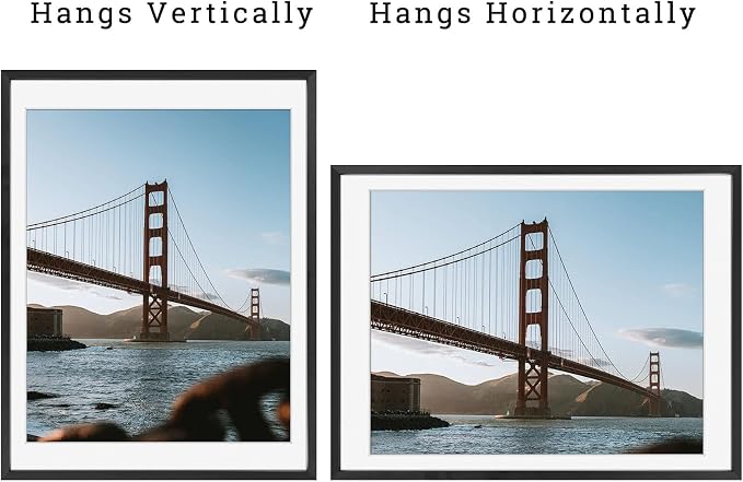 Frametory 12x16 Black Aluminum Metal Picture Frame Mat for 11x14 Glass