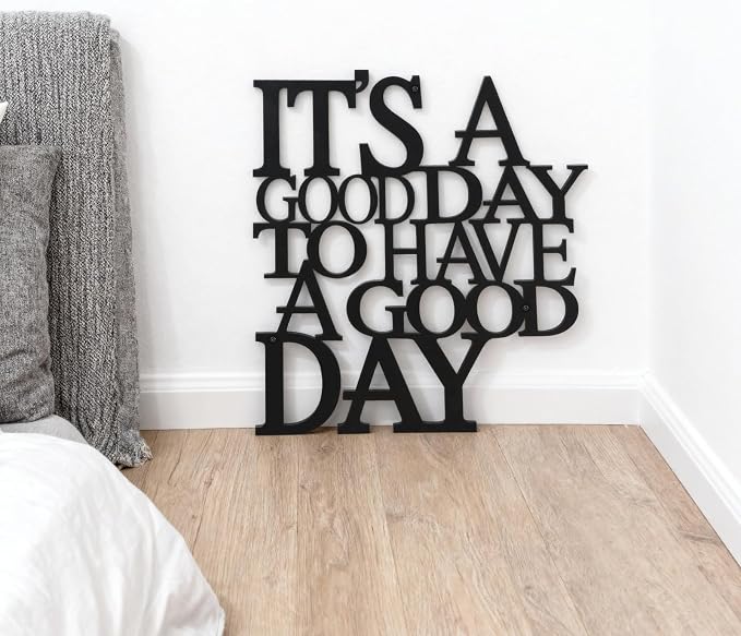Sinseike Motivational Black Metal Wall Art (Black)