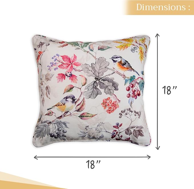 Maison d' Hermine Throw Pillow Covers 100% Cotton (18" x 18" - Pack of 1)