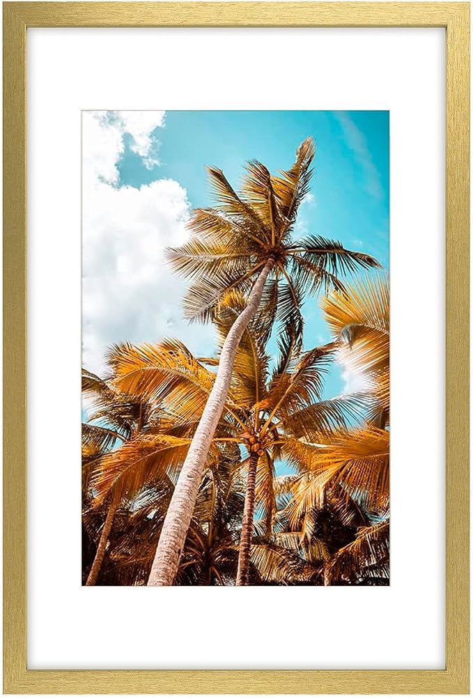 Frametory 16x24 Gold Picture Frame with Real Glass Mat for 12x18