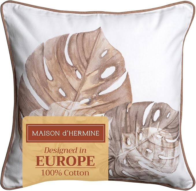 Maison d' Hermine Throw Pillow Covers 100% Cotton (20" x 20" - Pack of 1)