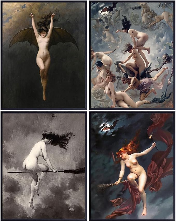 LARGE 11X14 - Witch Decor - Wicca Decor - Wiccan Witchcraft Print - Pagan Gifts - Witch Coven - Black Magic - Gothic Wall Art - Goth Room Art - Creepy Scary Vintage Picture Photo - Medieval Decoration