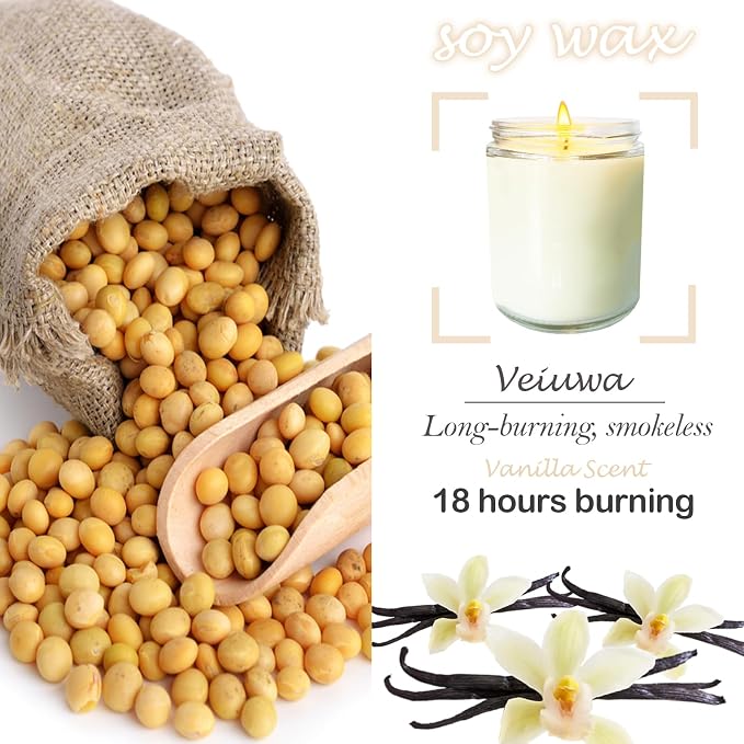 24 Pcs 6 Oz Vanilla Scented Soy Candles Set,Mason jar Bulk Candles for Gifts,Aromatherapy Candle,Great Stress Relieving Scented Candle for Girls as a Gift for Birthdays, Weddings and More!