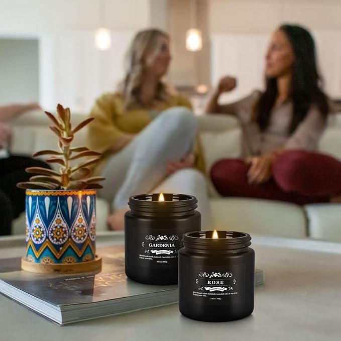 YOROXRG Scented Candles Gifts Set 12 Pack Soy Wax Travel Tin Jar Candles for Home 3.05 OZ for Mom for Christmas, Birthday, Thanksgiving, Mother's Day,Father'Day(Black)