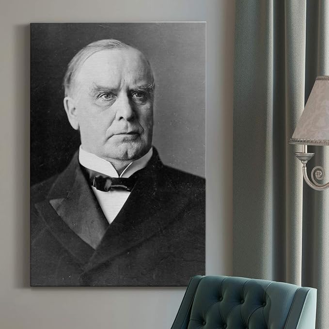 Renditions Gallery William McKinley Presidental Portrait Wall Art, Premium Gallery Wrapped Canvas Decor, Ready to Hang, 18 in H x 12 in W, Made in America Print