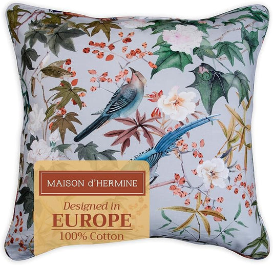 Maison d' Hermine Throw Pillow Covers 100% Cotton (20" x 20" - Pack of 1)