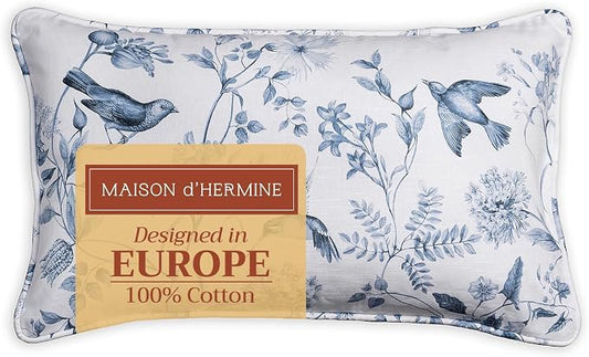 Maison d' Hermine Throw Pillow Covers 100% Cotton (12" x 20" - Pack of 1)