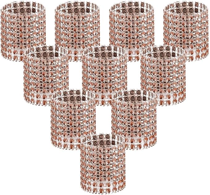 Accmor 100pcs Napkin Rings, Champagne Napkin Rings Buckles | Napkin Rings for Table Decorations, Wedding, Dinner, Party, DIY Decoration